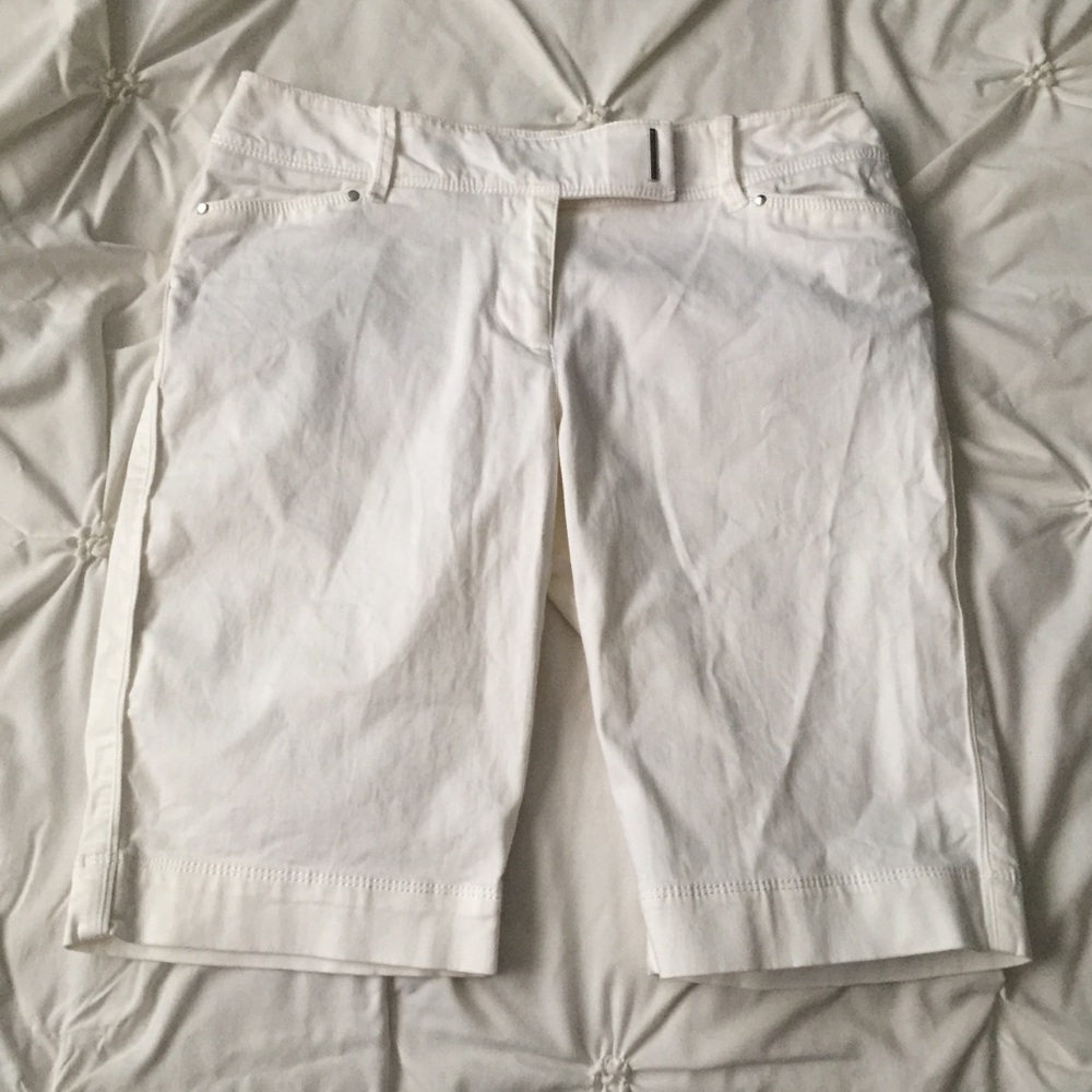 White House Black Market White Bermuda Long Shorts